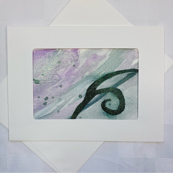 Hand Painted Frameable Abstract Watercolor Blank Greeting Cards Set of 7 - Picture 9 of 10
